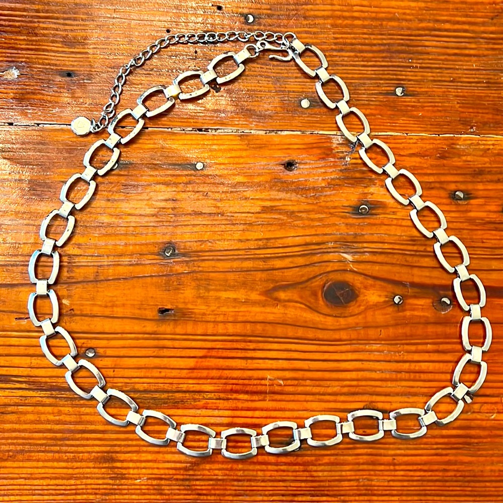 Silver adjustable metal belt